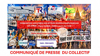 Collectif des Acteurs Locaux Français - MOBILISATION NATIONALE DU 02 MAI 2026 Place de Vauban – PARIS 75007 à partir de 11h00