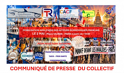 Collectif des Acteurs Locaux Français - MOBILISATION NATIONALE DU 02 MAI 2026 Place de Vauban – PARIS 750..