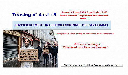 Acteurs Locaux de ''Réveils des Terroirs'' - Teasing n° 4 : J - 5    RASSEMBLEMENT INTERPROFESSIONNEL DE L..