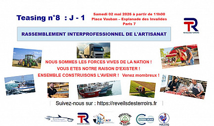 Acteurs Locaux de ''Réveils des Terroirs'' - Teasing n° 8 : J - 1 RASSEMBLEMENT INTERPROFESSIONNEL DE L'AR..