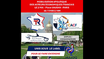 Sur la chaîne Tocsin David Le Quintrec Président de l' UFPA 'Union Française des Pêcheurs Artisans' confirme le Rassemblement du 2 mai à Paris
